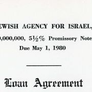 Jewish Agency for Israel's $50,000,000 loan agreement secured by Max Fisher and other Jewish American leaders in 1965.