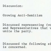Notes from Max Fisher on 1981 meeting with President Reagan and Jewish American leaders about growing Anti-Semitism.