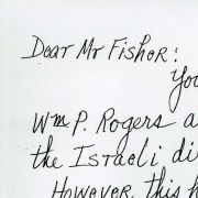 A handwritten letter to Max M. Fisher from an L.A. Times reader thanking him for his role in negotiating the Rogers Plan.