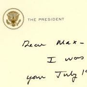 Letter of gratitude to Max M. Fisher from President George H.W. Bush.