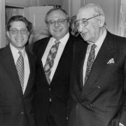 Max Fisher and Robert Slatkin and Robert Naftaly at the 1995 Fisher Meeting.