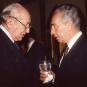 Max Fisher with Israeli Prime Minister Shimon Peres.