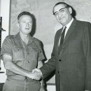 Max Fisher with Yitzhak Rabin in Israel following the 6-Day War.