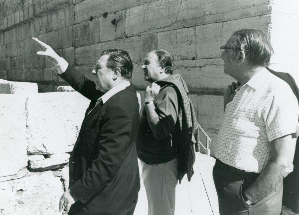 Jerusalem Mayor Teddy Kollek, Henry Ford II, and Max M. Fisher in Jerusalem.