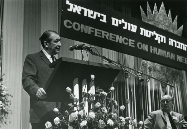 Max Fisher speaks at the 1969 Conference on Human Needs