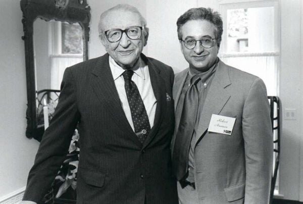 Max Fisher with Bob Aronson, the former CEO of the Jewish Federation of Metropolitan Detroit, in 1999.