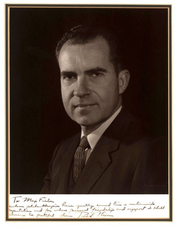 Personal signed portrait of Richard Nixon.
