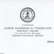 Correspondence between Max M. Fisher and Judge Sherman C. Finesilver concerning the Rogers Plan.