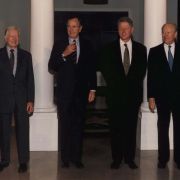 A photograph of the then four living presidents, signed by each, presented to Max Fisher in 1998, along with a personal letter from Gerald Ford.