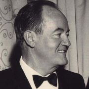 A photo of Max Fisher with Hubert Humphrey, signed by Humphrey.