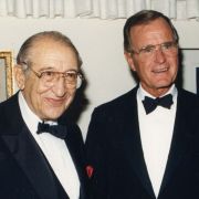Max M. Fisher with George H. W. Bush and others at the White House.