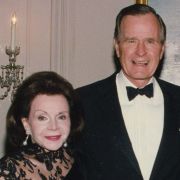 A signed photograph from President George H. W. Bush and his wife Barbara to Max M. Fisher and his wife Marjorie.
