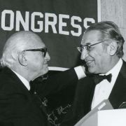 Left to Right: Nathan Cummings, Max M. Fisher, Howard M. Squadron at the Stephen S. Wise Awards Dinner, American Jewish Congress, Hotel Pierre, New York City.