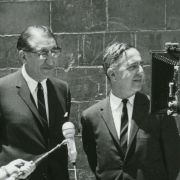 Photographs of Max Fisher and Louis Pincus, the architects of the reconstitution of the Jewish Agency, in Israel in 1964.