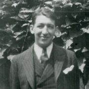 Fisher outside of his fraternity house in Columbus, Ohio, 1929. 