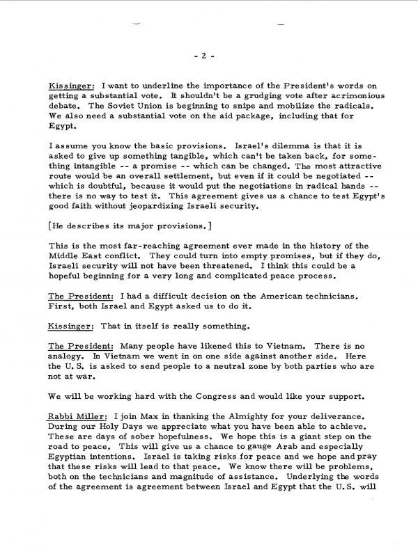 President Gerald Ford - Memorandum of Conversation September 8, 1975