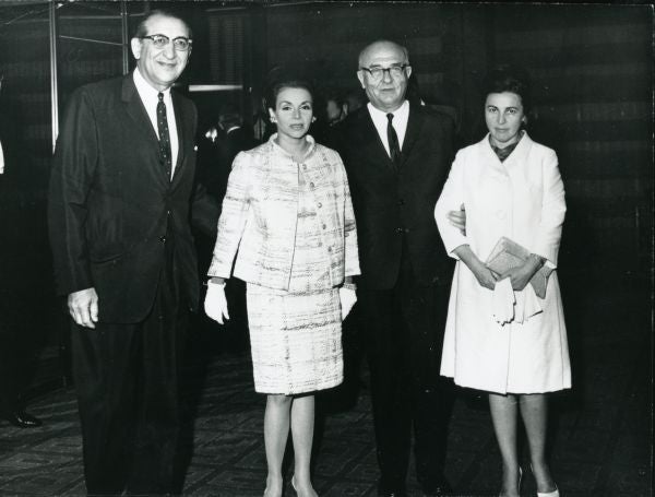 Max and Marjorie Fisher, Israeli Prime Minister Levi Eshkol and his wife Miriam.