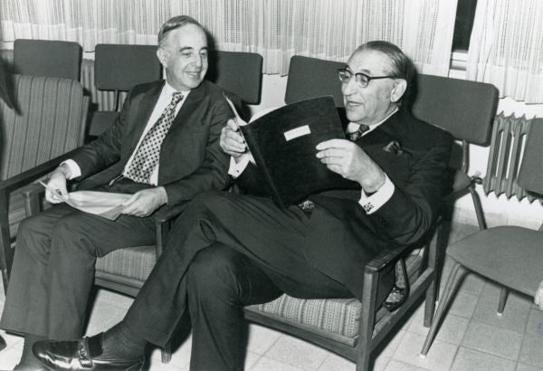 Jewish Agency for Israel leaders Max M. Fisher and Louis Pincus.