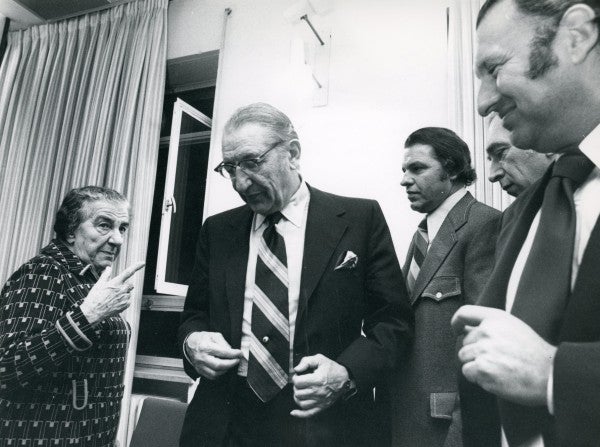 Golda Meir, Max M. Fisher, Louis Goldman, Frank R. Lautenberg and Burt Rabinowitz.