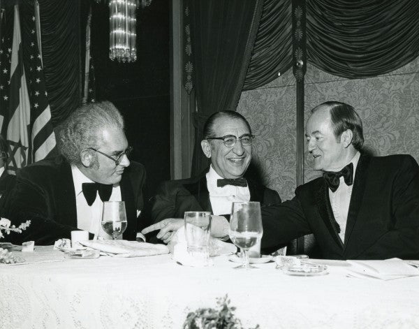 Herbert Friedman, Max M. Fisher and Hubert Humphrey.