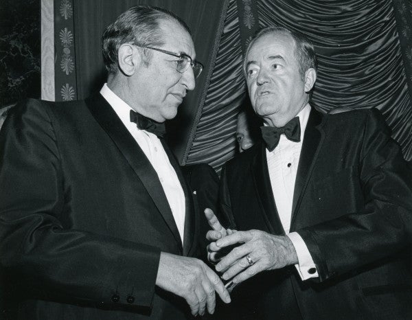 Max M. Fisher with Hubert Humphrey.