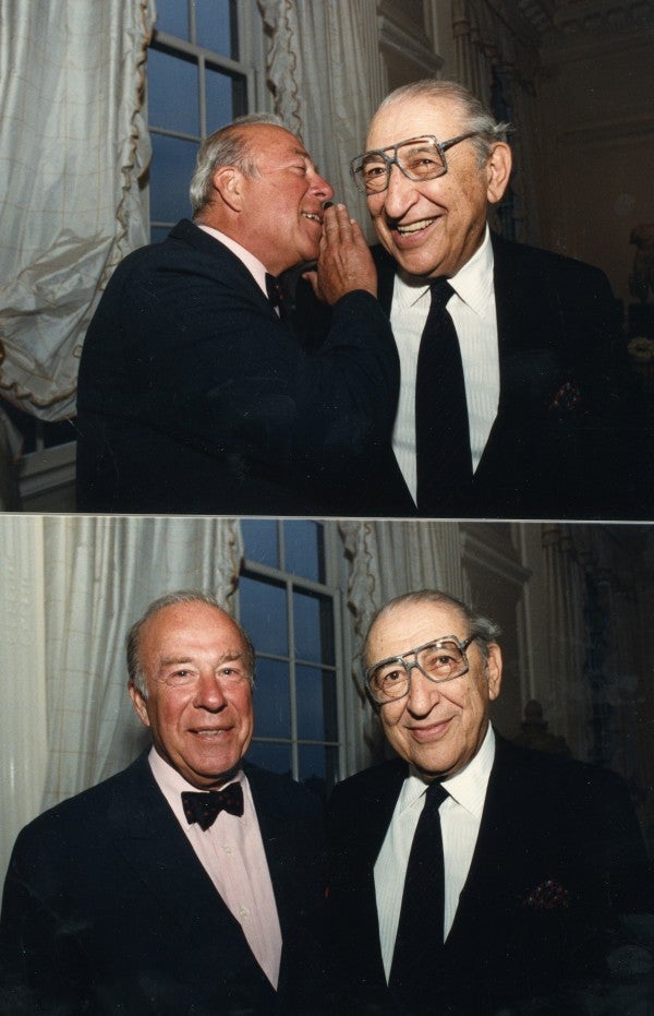 Secretary of State George Shultz and Max M. Fisher in 1988.
