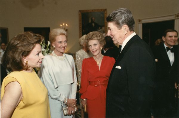 Marjorie Fisher with President Ronald Reagan and the First Lady at the White House.