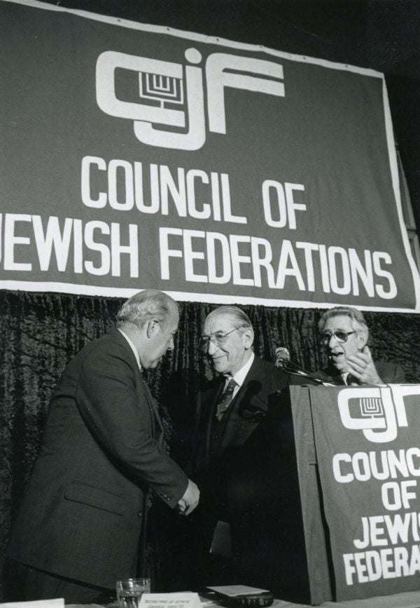 At the Council of Jewish Federations 52nd General Assembly in 1983.