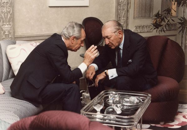 Max Fisher with Israeli Prime Minister Shimon Peres.