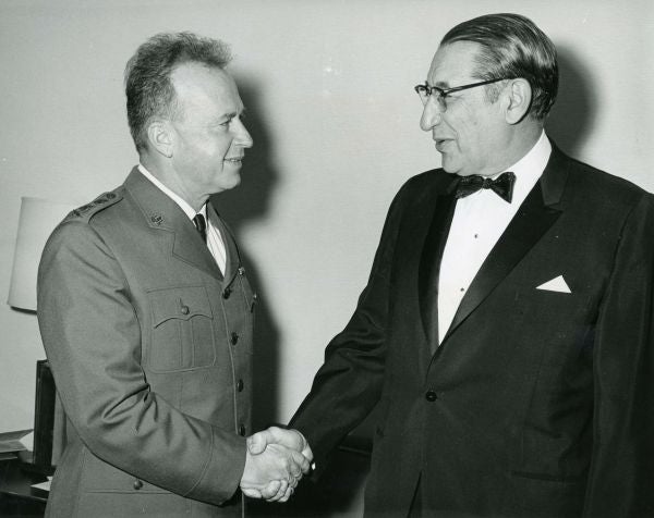 Max Fisher with Yitzhak Rabin in 1967.