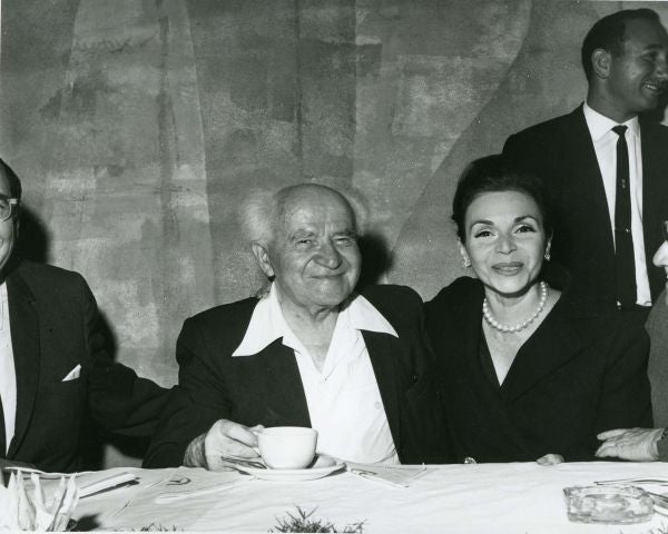 Marjorie Fisher with David Ben-Gurion at a UJA event in 1966.