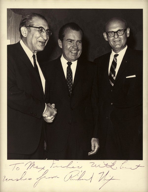 Max Fisher and Richard Nixon in the White House.
