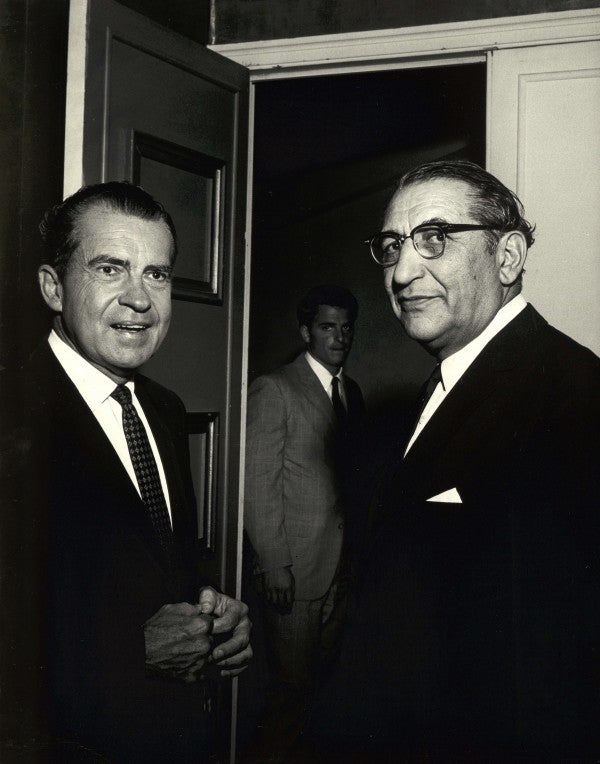Max Fisher with Richard Nixon in the White House.