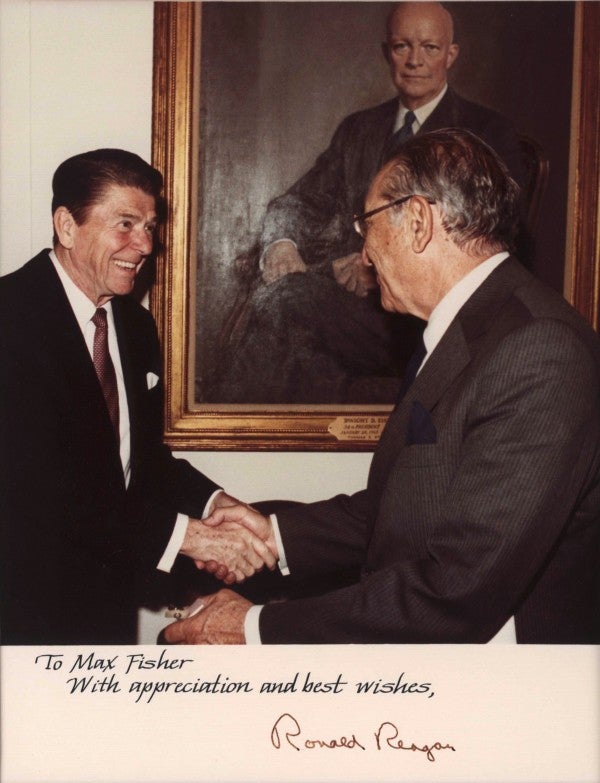 Max Fisher with President Reagan in the White House.