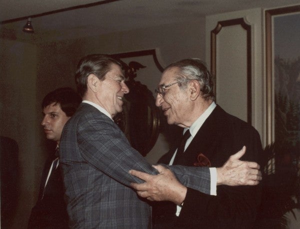 Max Fisher with President Reagan in the White House.